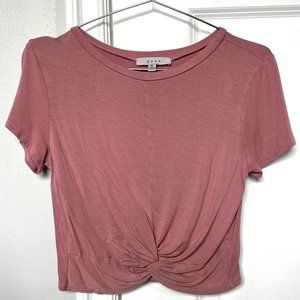 ★ cute Gaze blush knotted crop top